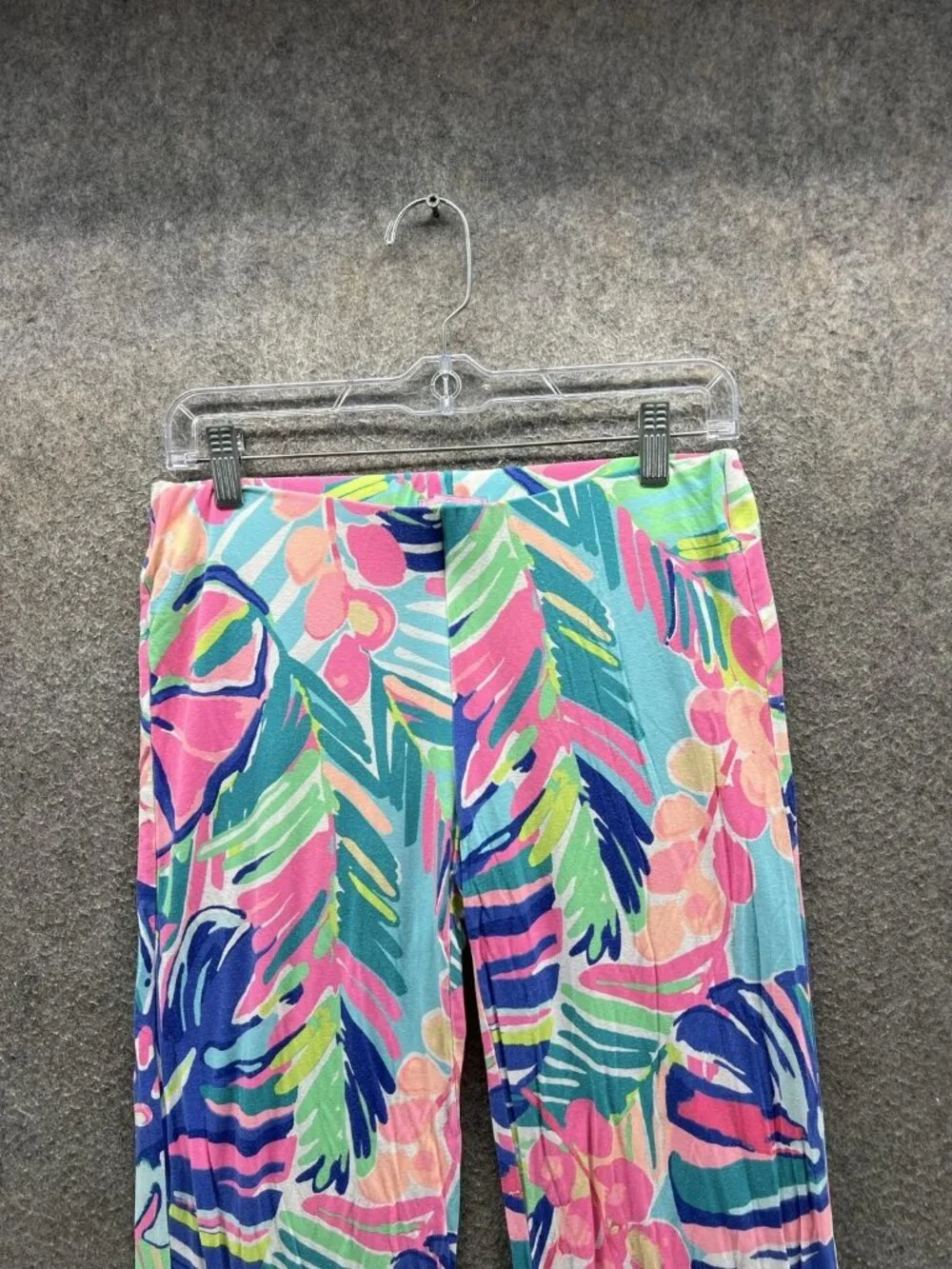 Lilly Pulitzer Sweatpants Womens Small Multicolor Floral Jersey Wide Leg Stretch